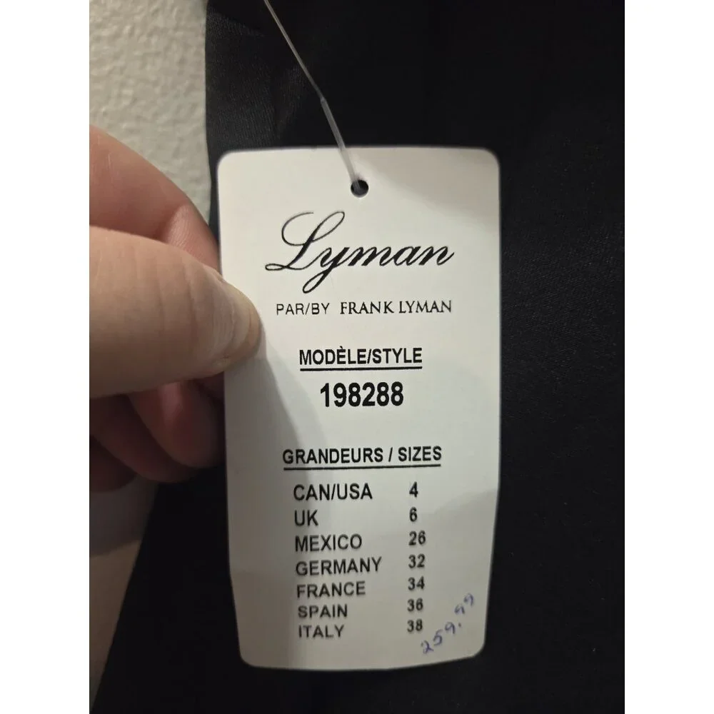 Lyman By Frank Lyman Women Black Dress Made in Canada Size 4 New With Tag - Picture 4 of 5